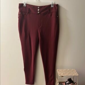 Stylish Burgundy High-Waisted Pants